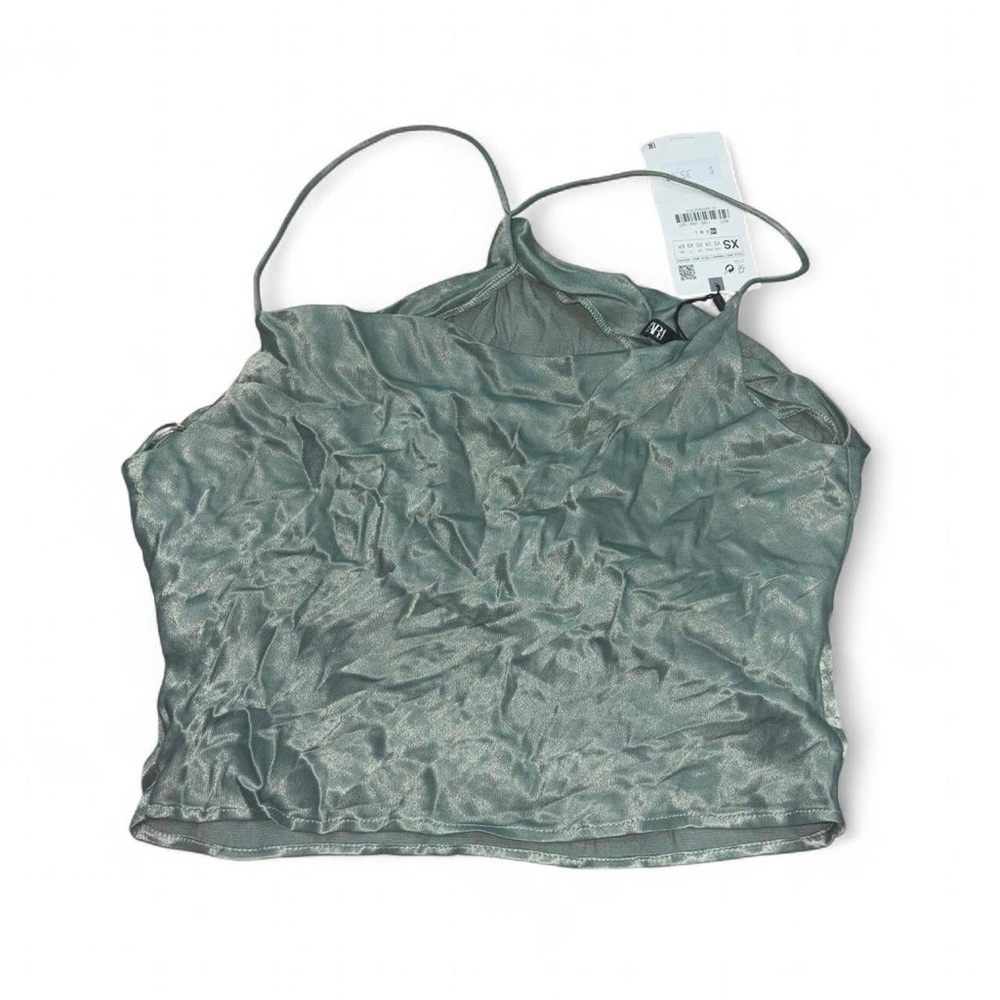 Zara Metallic Green Top